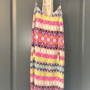 Multi colored tank dress with tassels